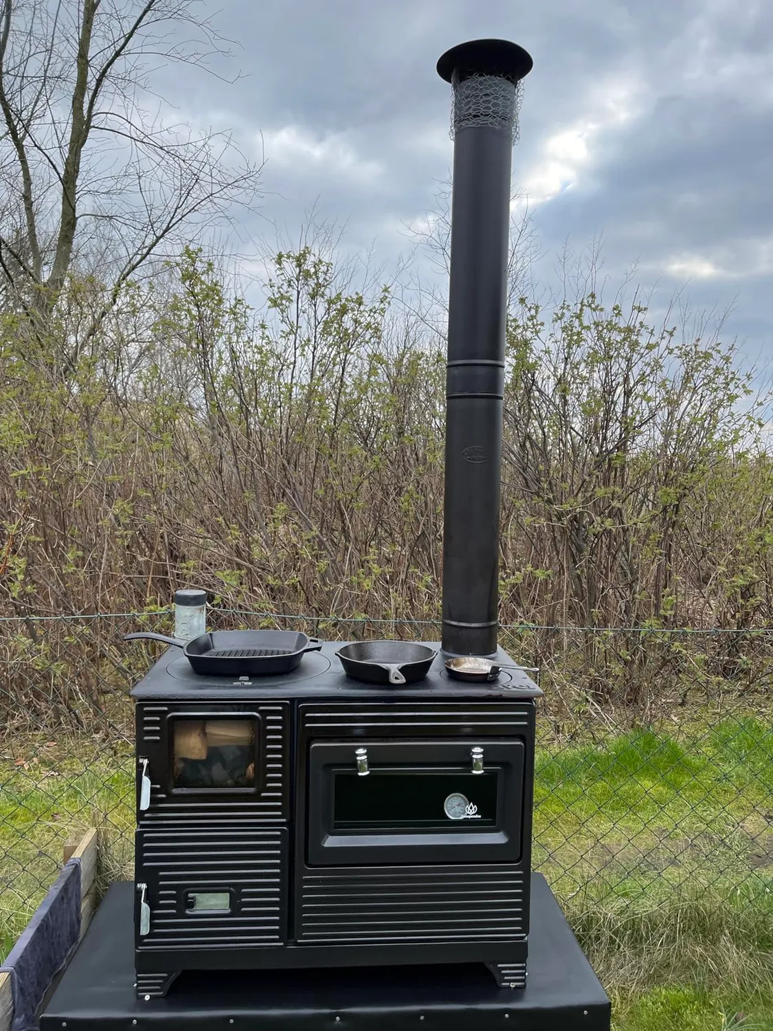 Homeparadise Kuzine Soba Gartenküchenofen Holz 65 kg Gusseisen