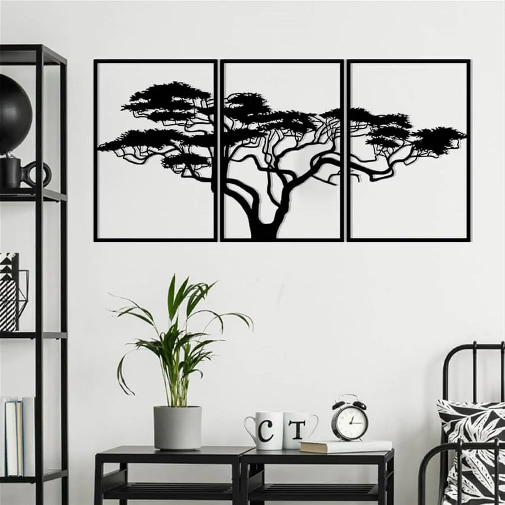 Homeparadise Afrikanischer Baum Wanddeko 60x120 3tlg