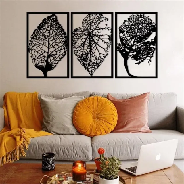 Homeparadise Herbstblatt Wanddeko Metall 3tlg 60x115 cm