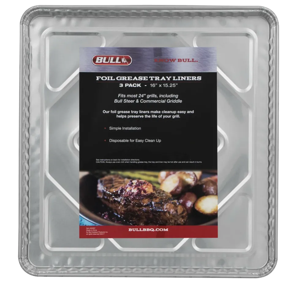 Bull Grill Fettauffangschalen Alu 60 cm 3er Pack
