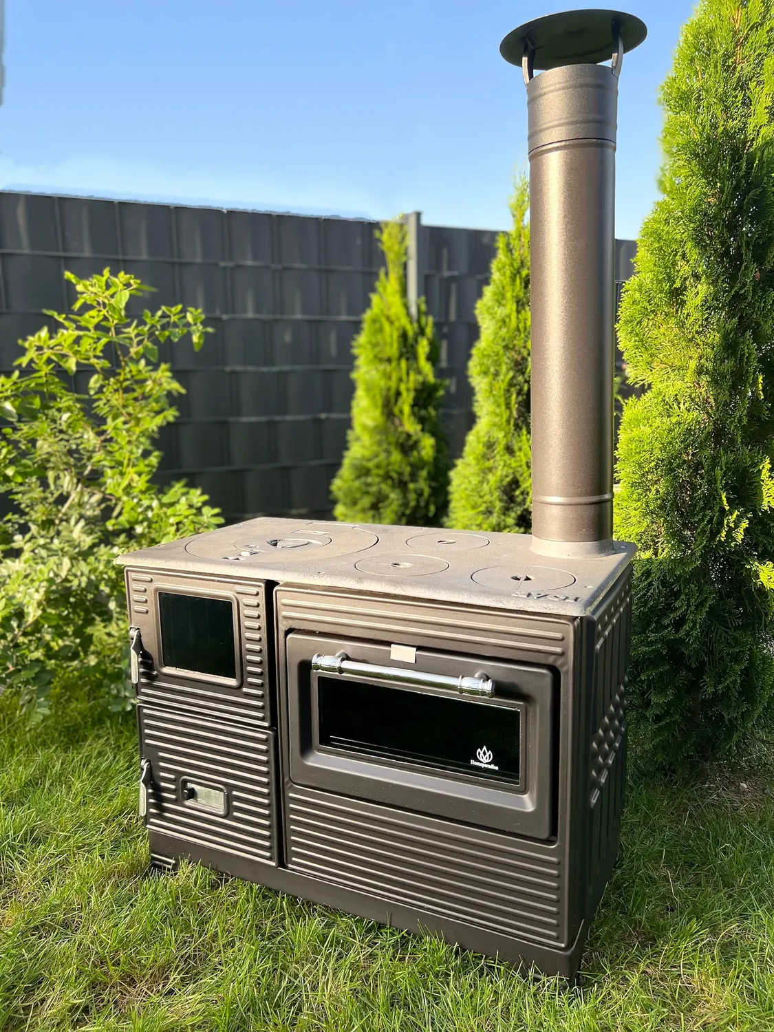 Homeparadise Kuzine Soba Gartenküchenofen Holz 65 kg Gusseisen