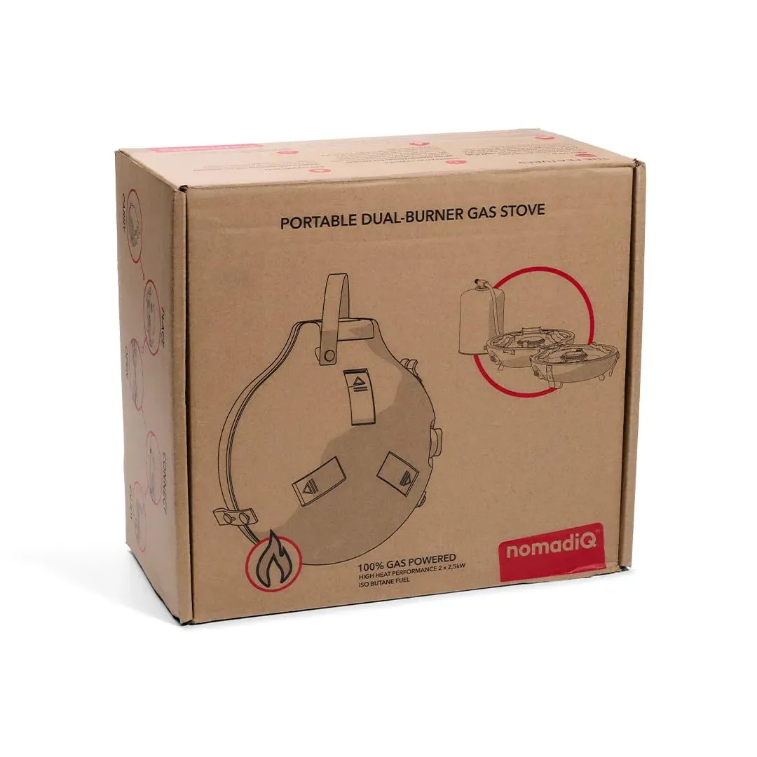 NomadiQ Outdoor-Kocher 2-flammig Gaskocher faltbar 2,7 kg