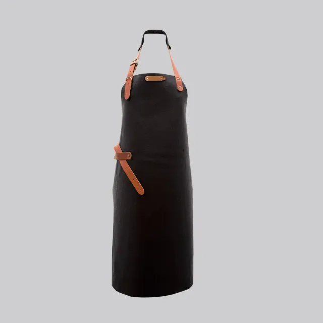 Roostr Grillschürze Leder 89 cm XL Schwarz Büffel