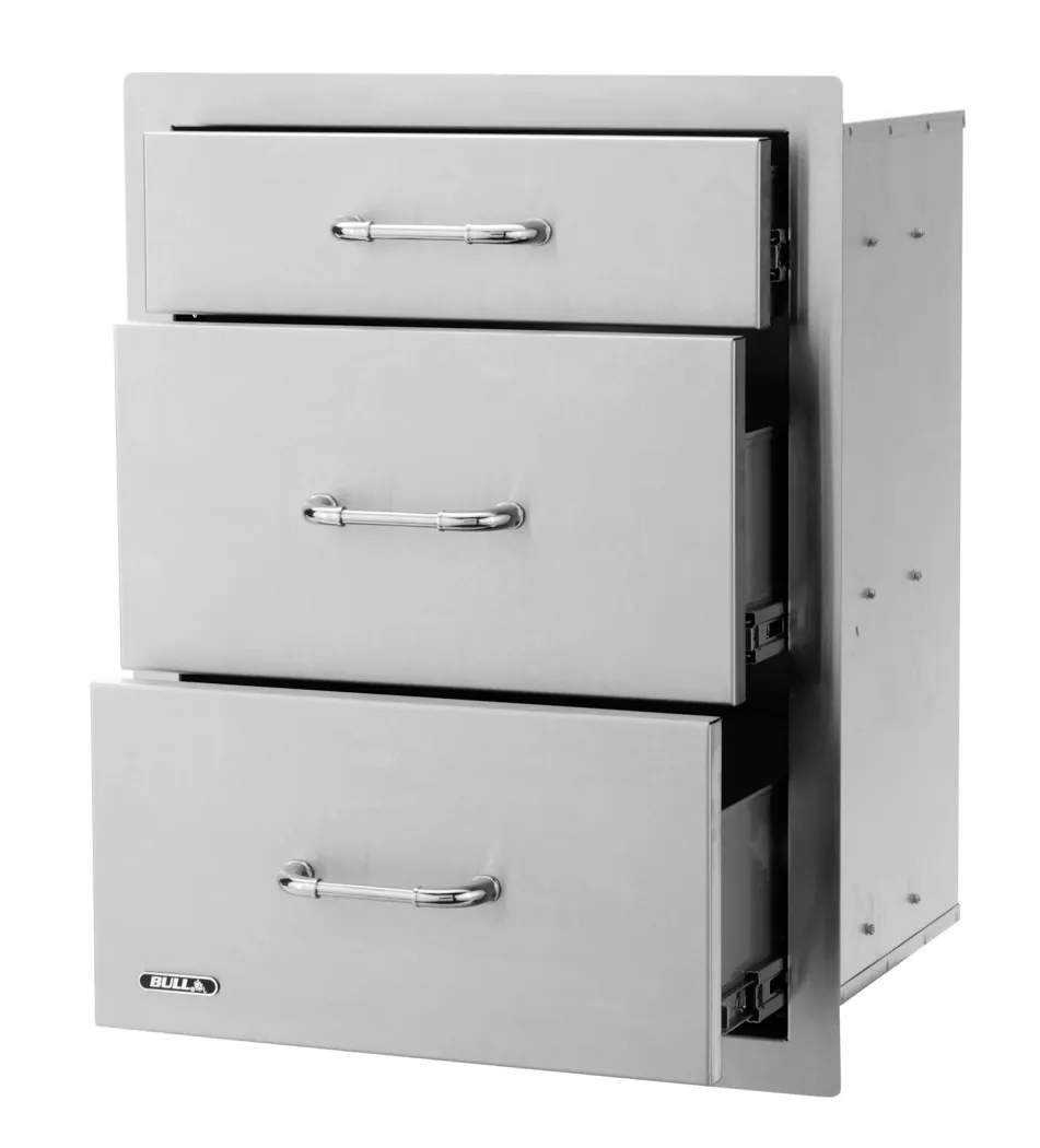 Bull Grill Triple Drawer Dreifachschublade Edelstahl