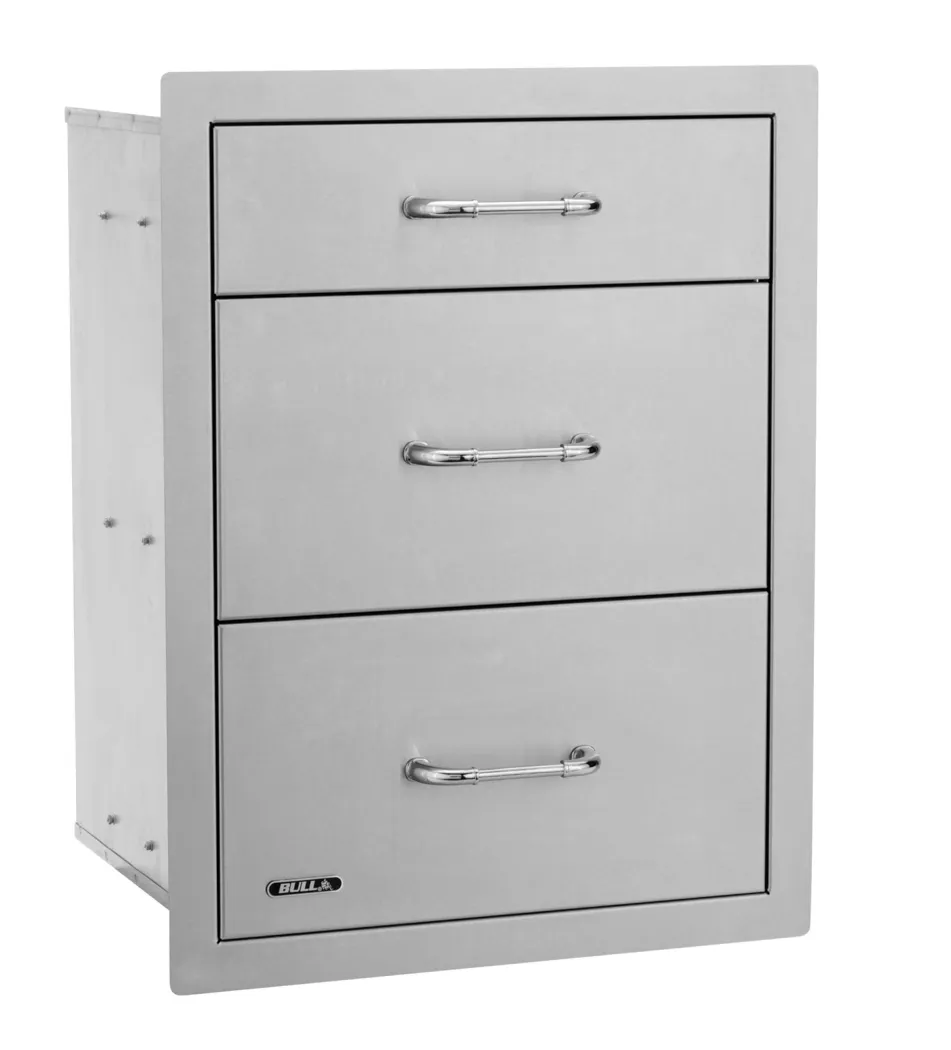 Bull Grill Triple Drawer Dreifachschublade Edelstahl