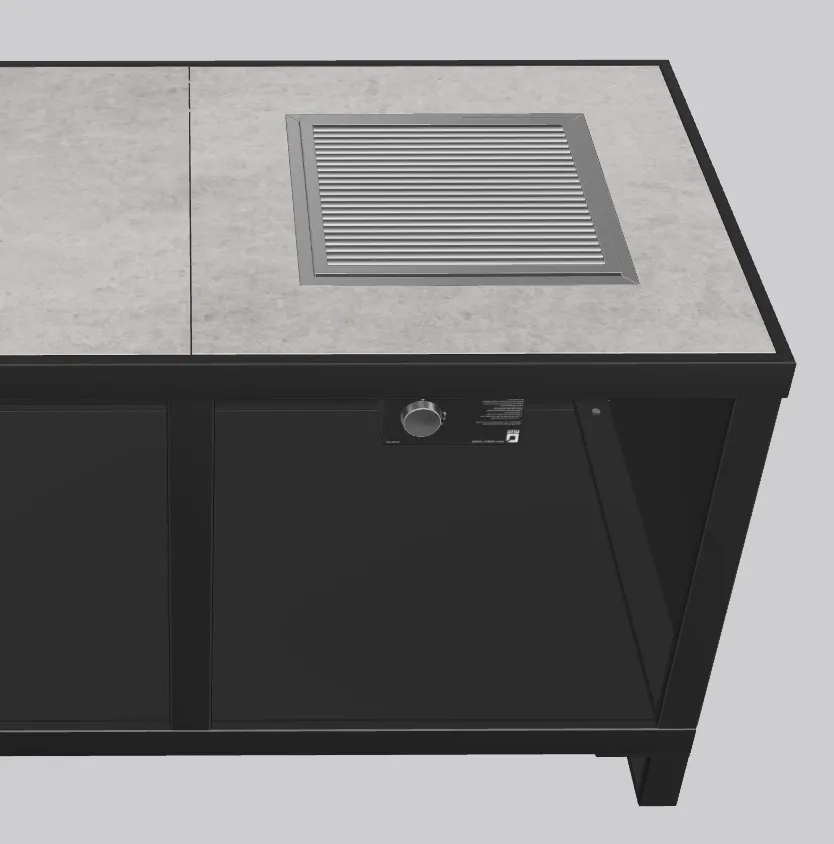 Roostr One-Q Einbausystem rechts Grillmodul mit Adapter
