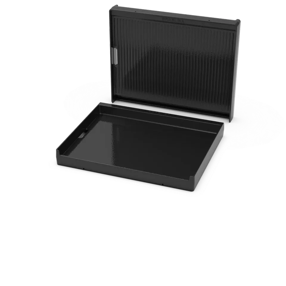 Brabura Wendbare Grillplatte 60 Grillplatte emailliertes Gusseisen