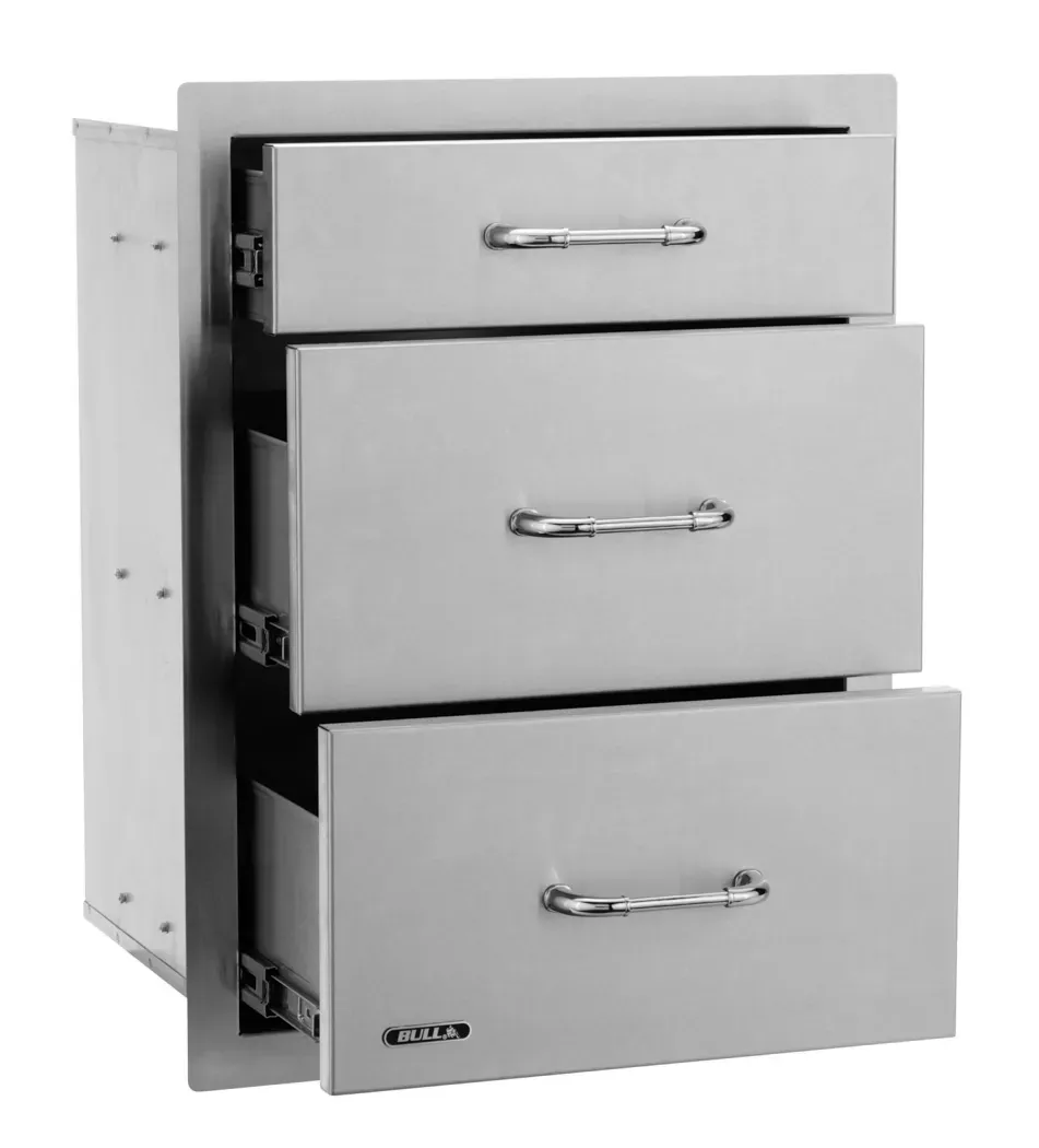 Bull Grill Triple Drawer Dreifachschublade Edelstahl