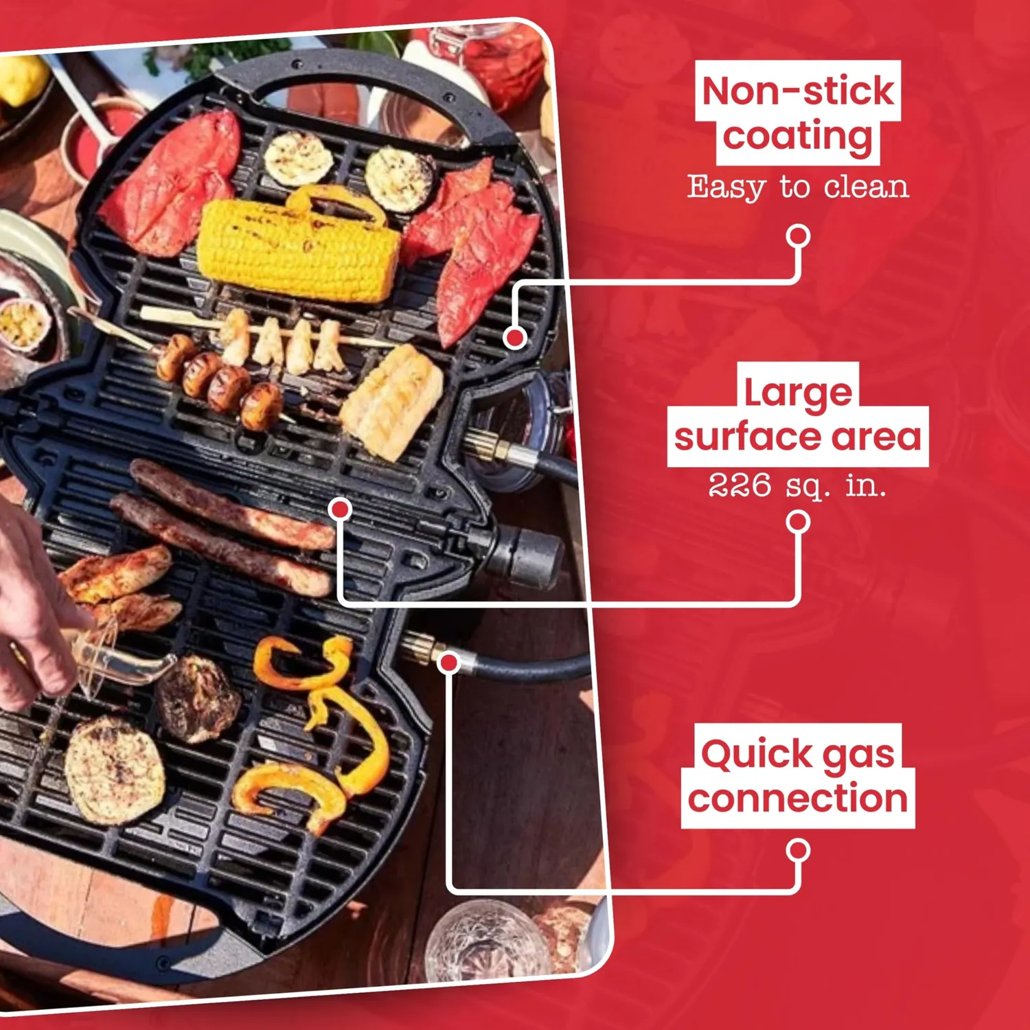 NomadiQ BBQ 2.0 Tischgrill Schwarz 2 Brenner Alu