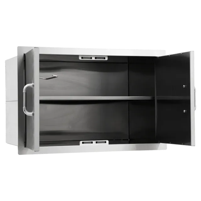 Bull Grill Innenliner 80cm Doppeltür Edelstahl mit Fachboden