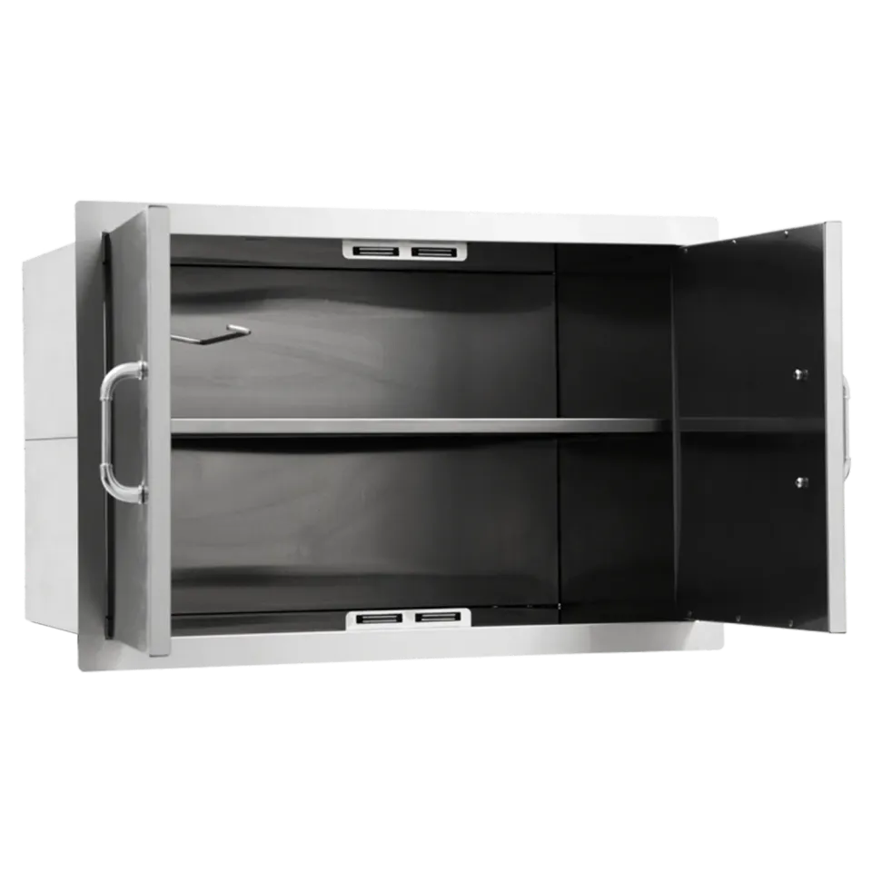 Bull Grill Innenliner 80cm Doppeltür Edelstahl mit Fachboden