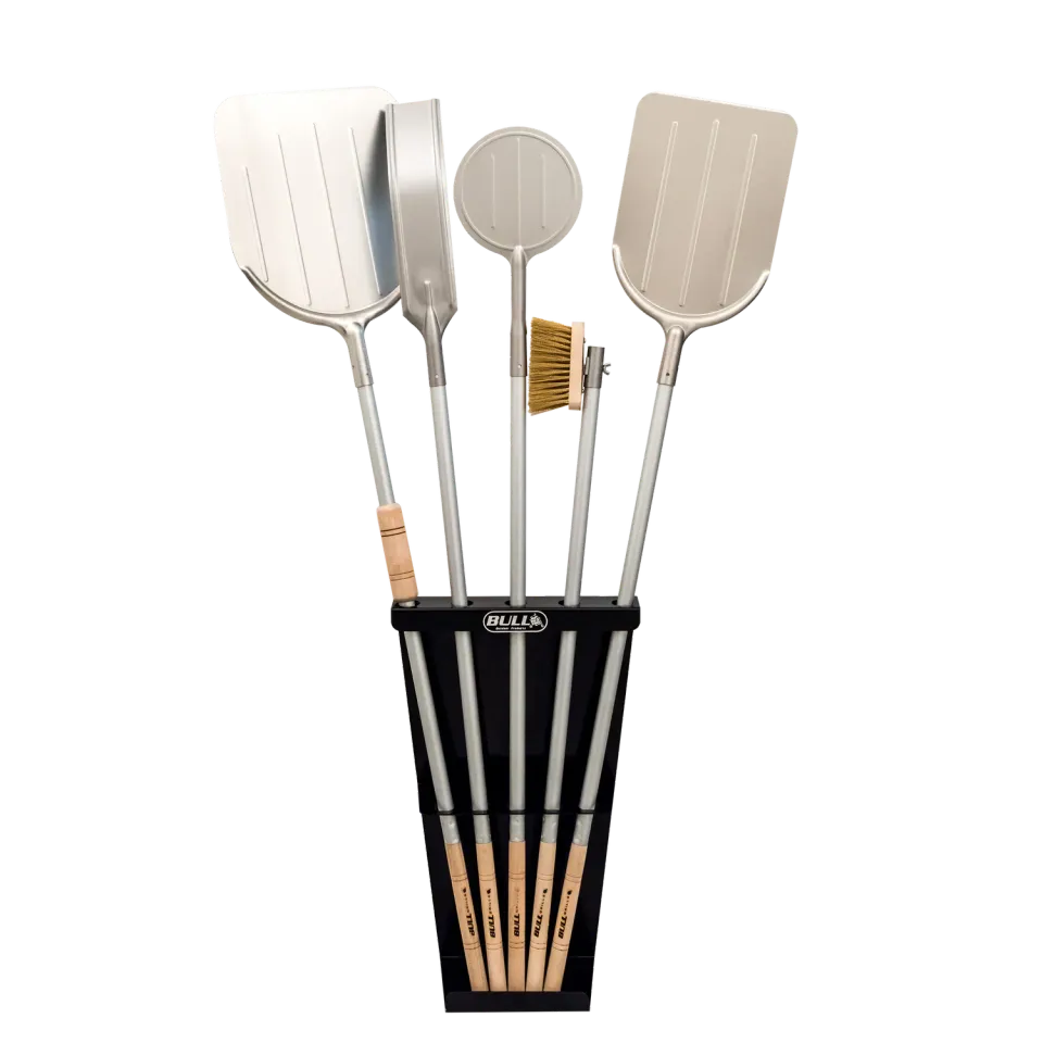 Bull Grill Pizza Tools Kit Pizzazubehör mit Ständer schwarz