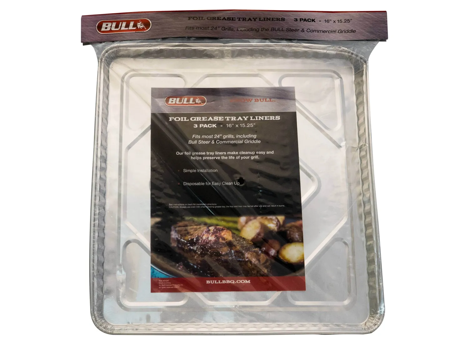 Bull Grill Fettauffangschalen Alu 60 cm 3er Pack