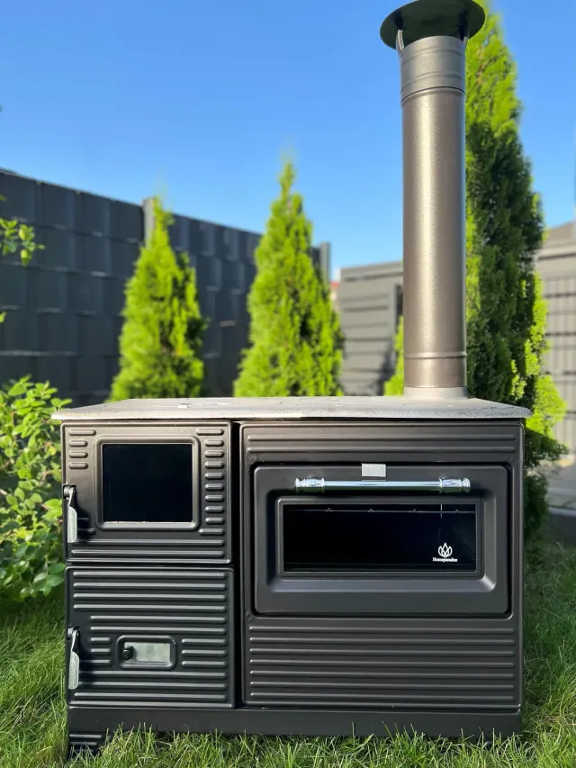 Homeparadise Kuzine Soba Gartenküchenofen Holz 65 kg Gusseisen