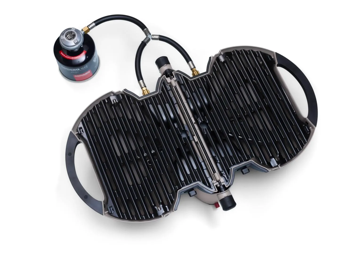 NomadiQ BBQ 3.0 Tischgrill Gas Grau 2 Brenner 5,6 kg