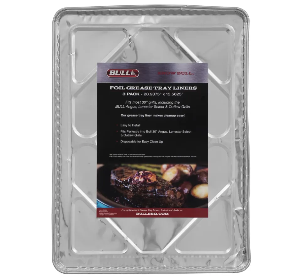 Bull Grill Fettauffangschalen Alu 80cm 3er Pack
