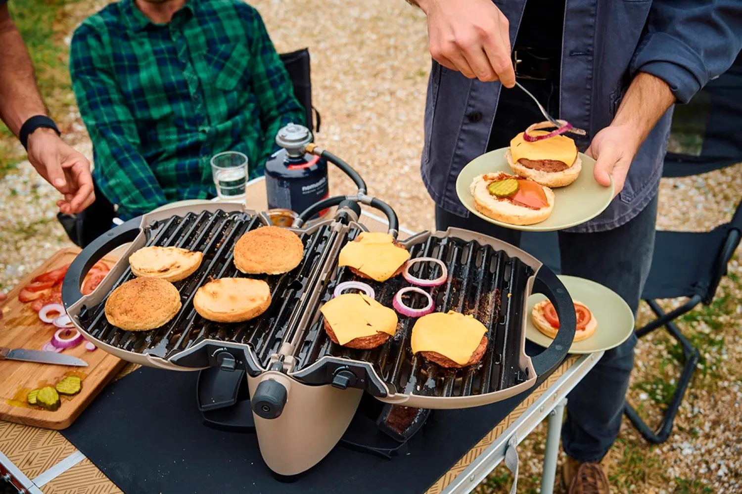 NomadiQ BBQ 3.0 Tischgrill Gas Grau 2 Brenner 5,6 kg