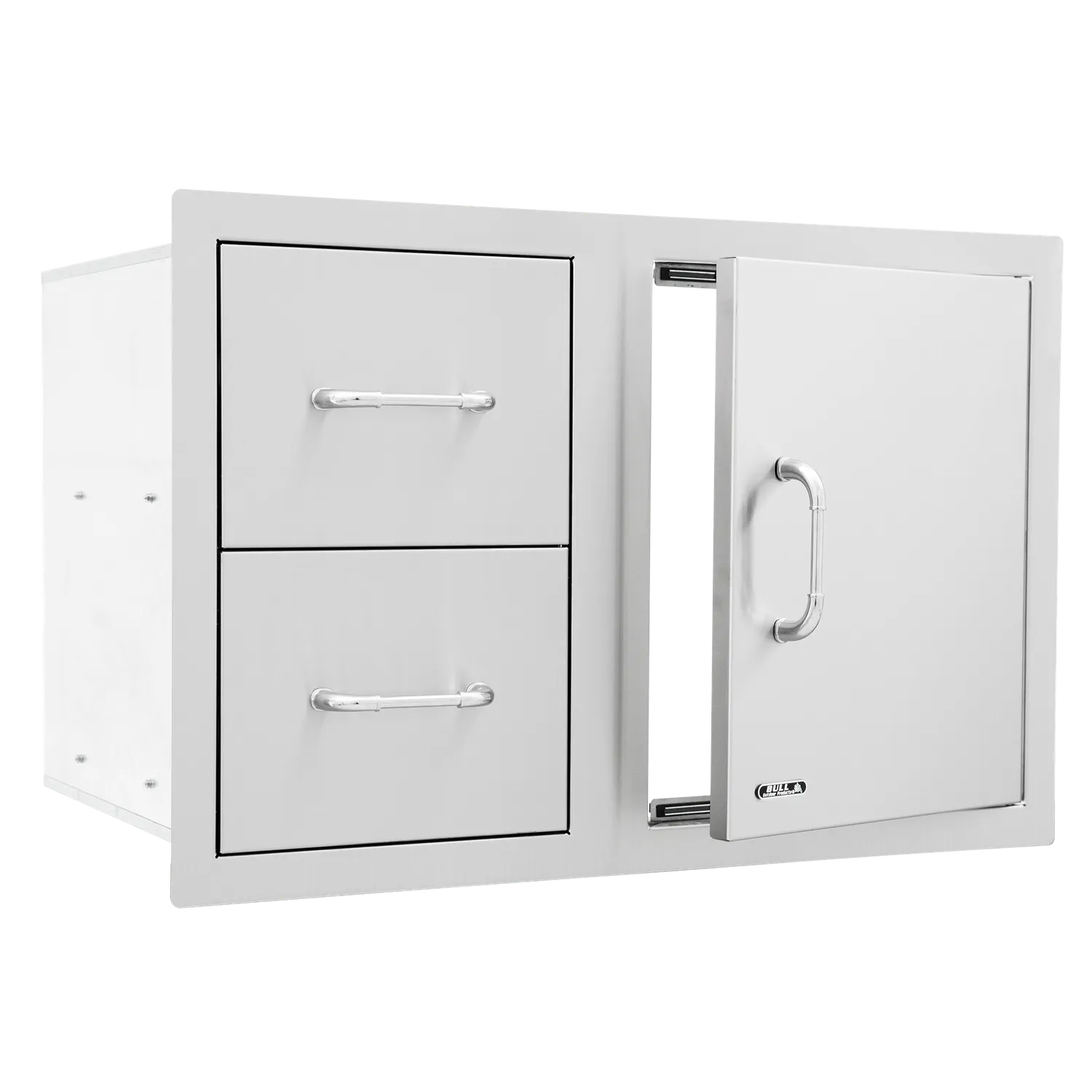 Bull 80cm Tür-Schubladen-Kombi Edelstahl