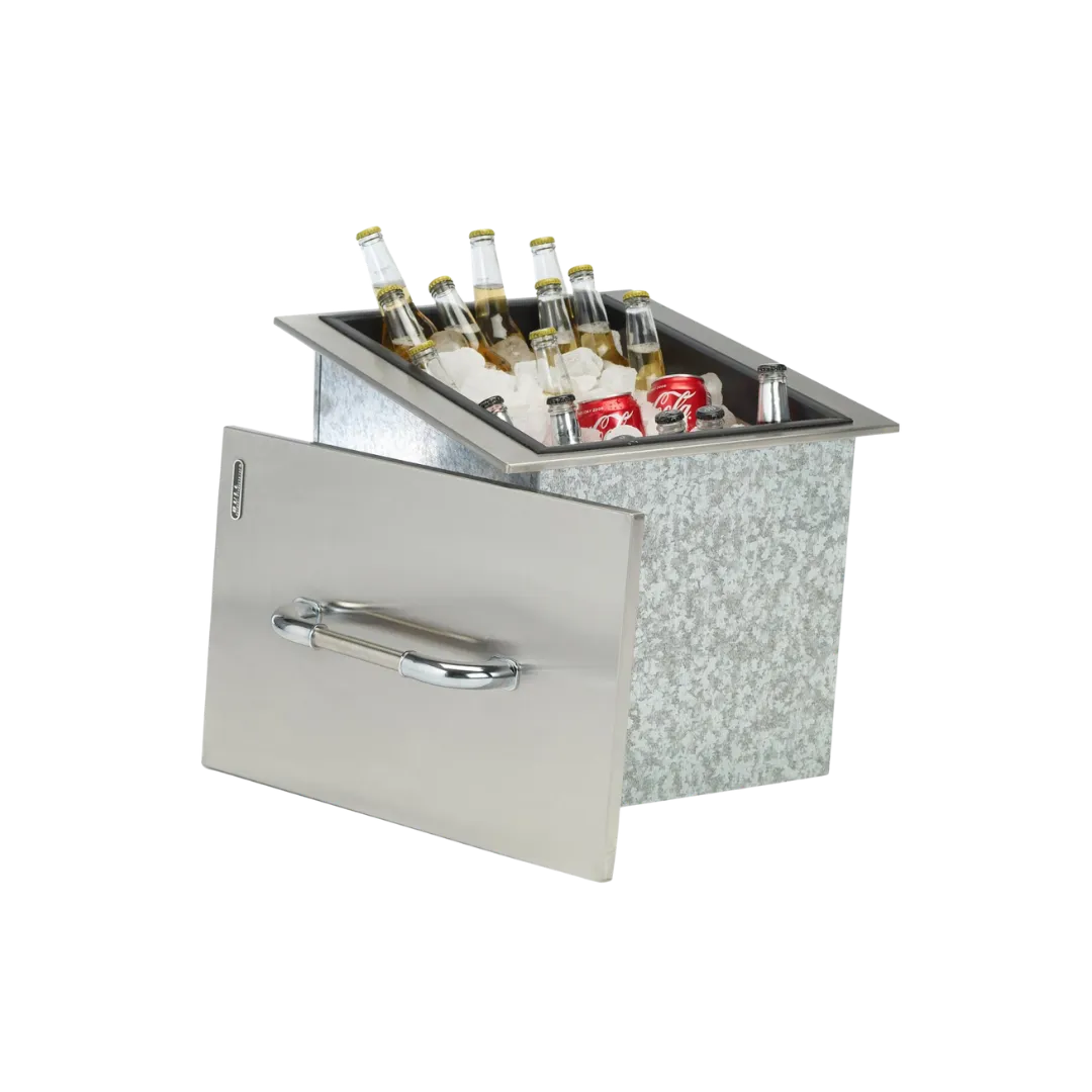 Bull Grill Einbau Eisbox Edelstahl mit Ablauf isoliert