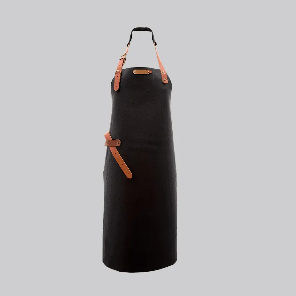 Roostr Schürze Schwarz Büffelleder 82 cm