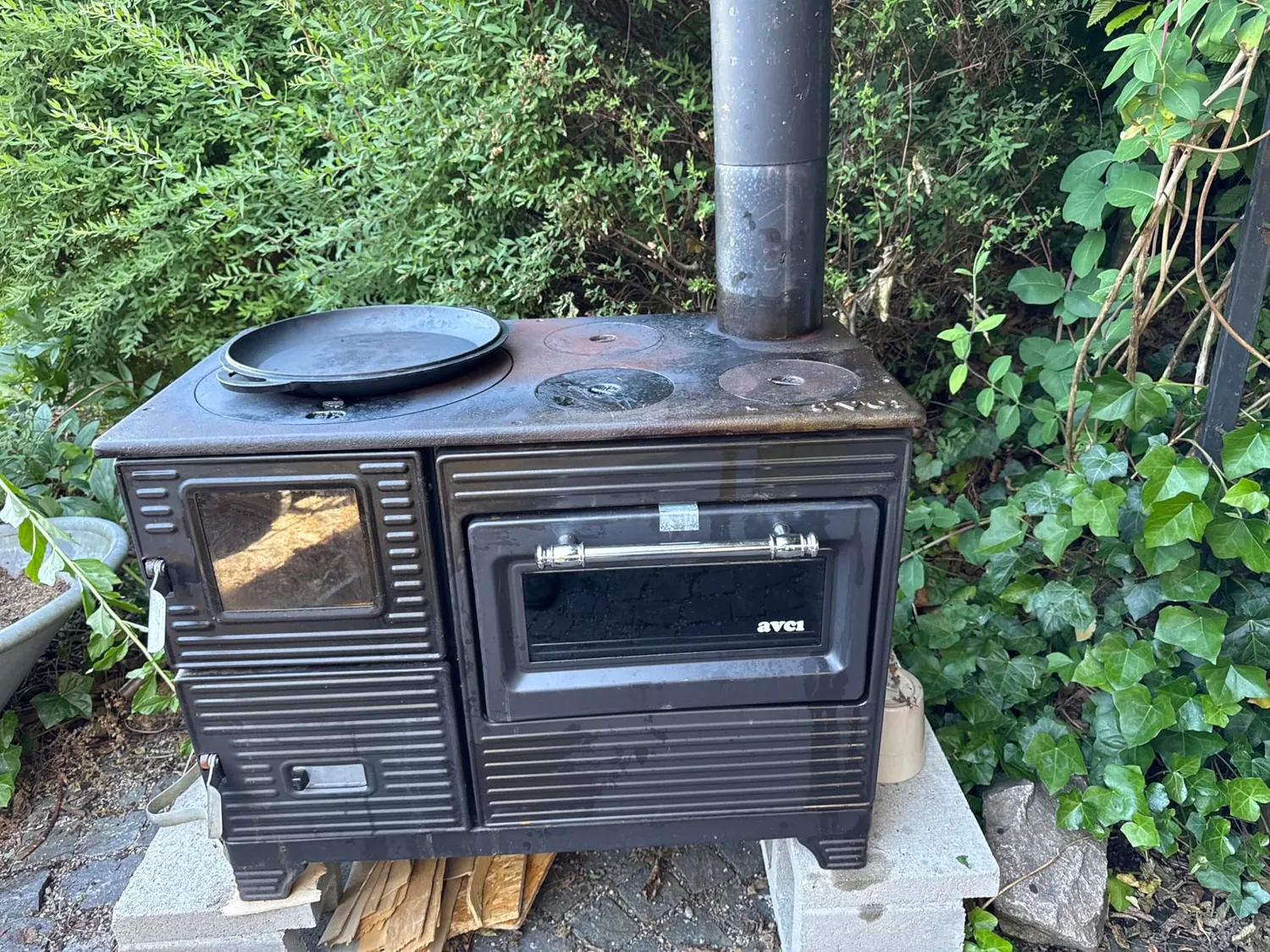 Homeparadise Kuzine Soba Gartenküchenofen Holz 65 kg Gusseisen