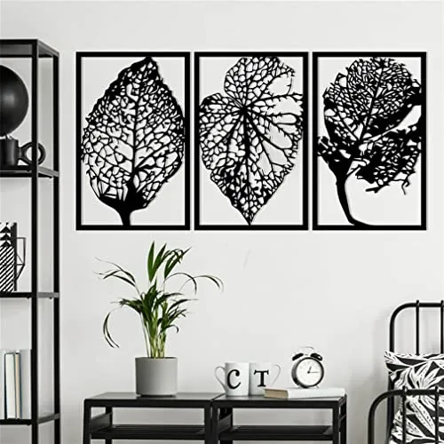 Homeparadise Herbstblatt Wanddeko Metall 3tlg 60x115 cm