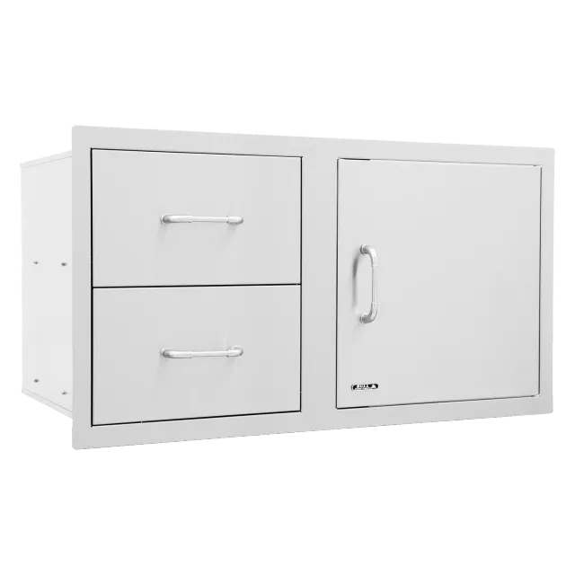 Bull Grill Tür Schubladen Kombi 100 cm Edelstahl