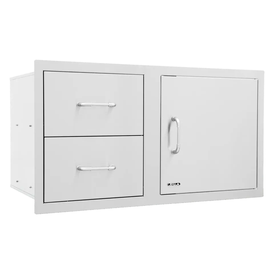 Bull Grill Tür Schubladen Kombi 100 cm Edelstahl