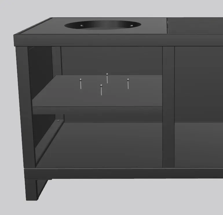 Roostr Rubix Plank Kamado 54 Einbau Stahl