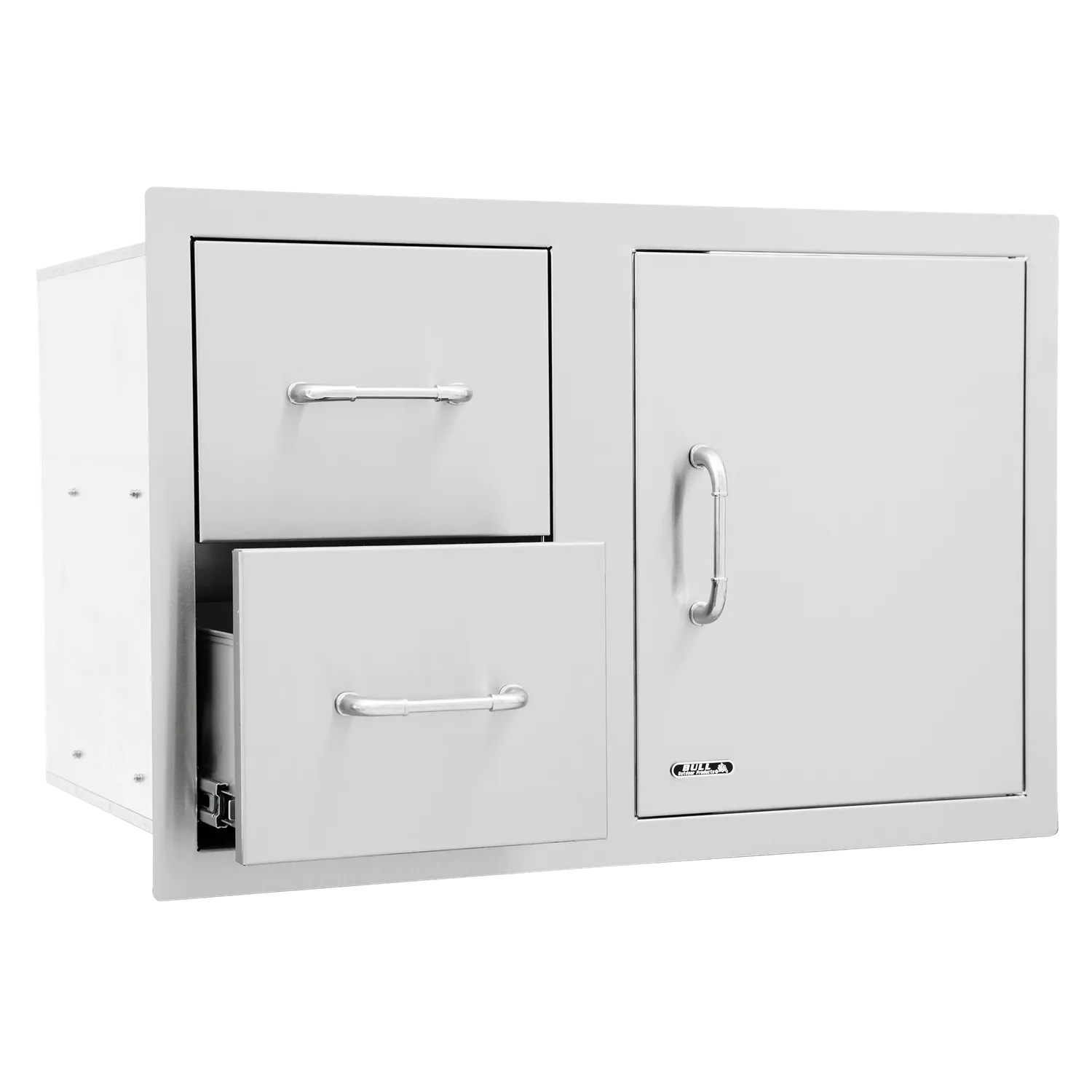 Bull 80cm Tür-Schubladen-Kombi Edelstahl