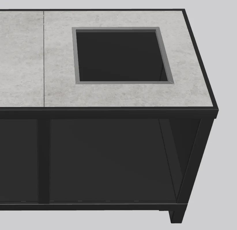 Roostr One-Q Einbausystem rechts Grillmodul mit Adapter