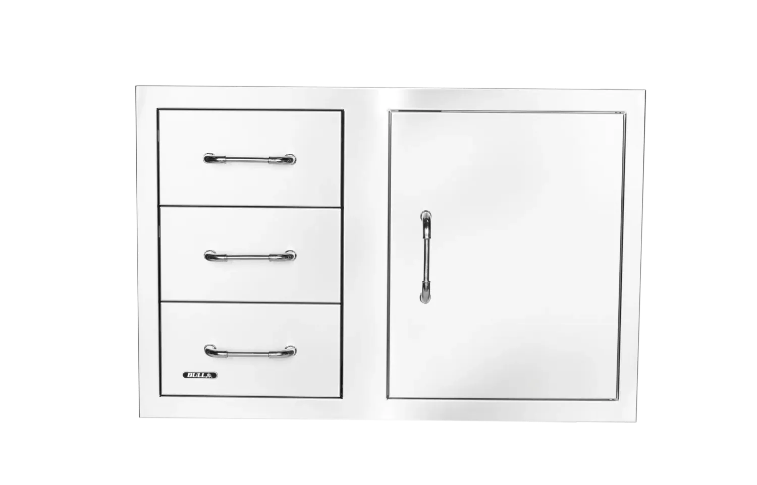Bull Grill 80cm Tür-Schubladenkombi Edelstahl 3-fach