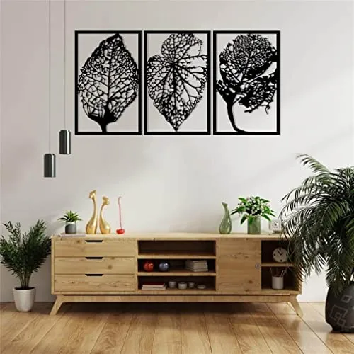 Homeparadise Herbstblatt Wanddeko Metall 3tlg 60x115 cm